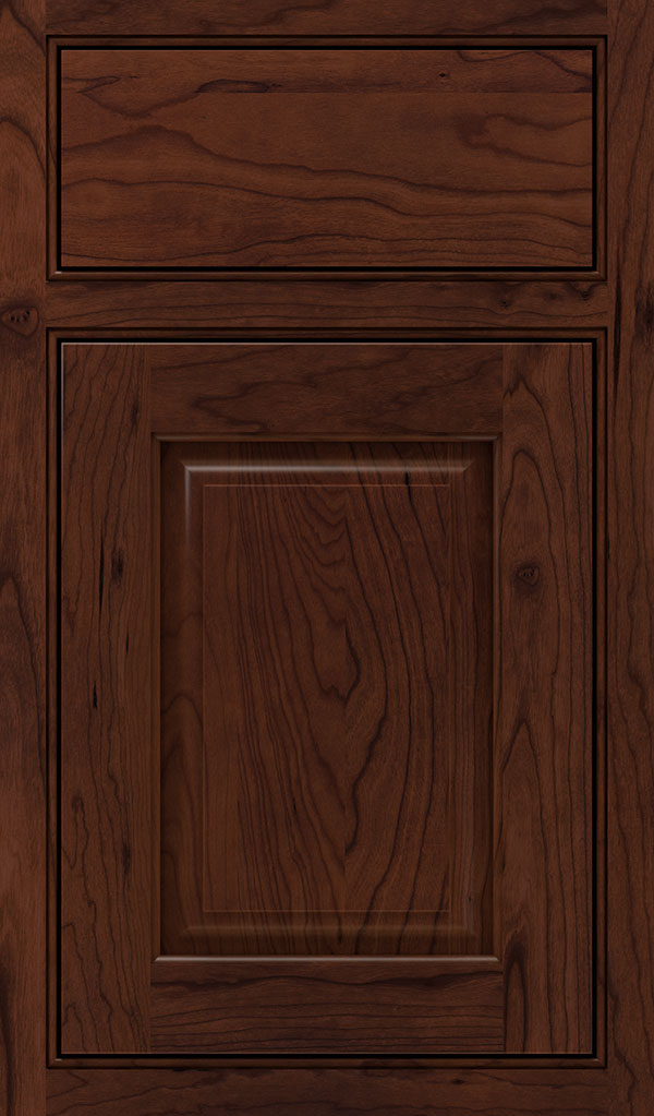 Plaza Cherry Beaded Inset Cabinet Door in Sepia