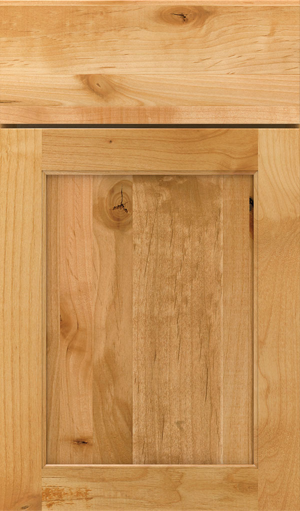 Prescott Rustic Alder Flat Panel Cabinet Door in Natural